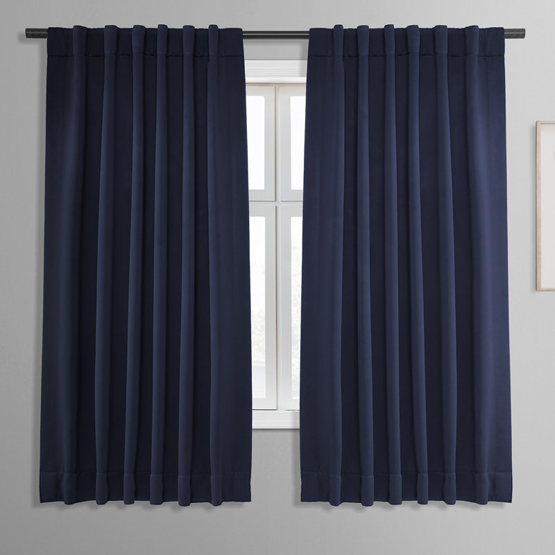 Rideaux obscurcissants pour chambre à coucher Reicherter, Bleu marine