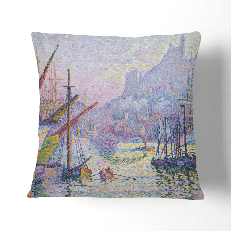 Notre-Dame De La Garde Square Throw Cushion, 40cm H x 40cm W x 15cm D, Black