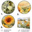 Tournesol doré à la ferme IV - ensemble de reproductions d'art murales florales en métal