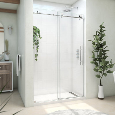 DreamLine Continuum 44-48 in. W x 76 in. H Fully Frameless Sliding Shower Door