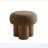 Mushroom stool, brown lamb wool seat, barrel PVC pipe with walnut veneer-719265078-719264969