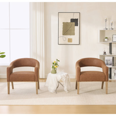 26.16" W Upholstered Accent Armchair (Set Of 2)