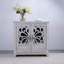 Buffet de rangement élégant avec portes en miroir en acrylique - Armoire décorative sculptée avec tablette réglable