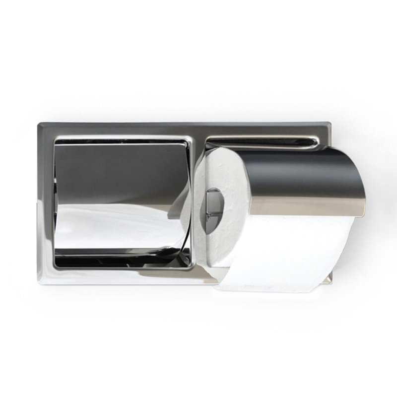 Hoteliere Double Toilet Paper Holder, Brushed Stainless Steel