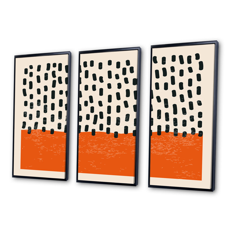 «Minimal Geometric Compostions of Elementary Forms XVII», reproduction de cadre photo sur toile 3 pièces, Cadre noir