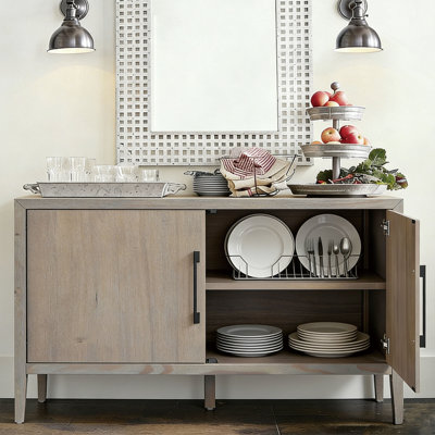 47 Inch Sideboard Buffet Cabinets, Wooden Storage Cabinet with Metal Handles for Living Room, Kitchen