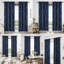 Navy Blue Blackout Curtains with Silver Tree Branch Eyelet Design 132 x 160 cm, 2 Panels
