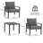  Metal 3 Pieces Patio Set, 2- Person Outdoor Seating Group With Thick Cushions, Coffee Table-867590801