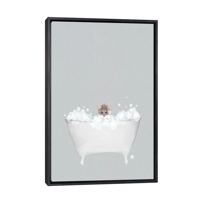 Bain bleu chaton par Leah Straatsma-reproduction d’art, Pas de tapis, H 40 po x l 26 po x P 1,5 po