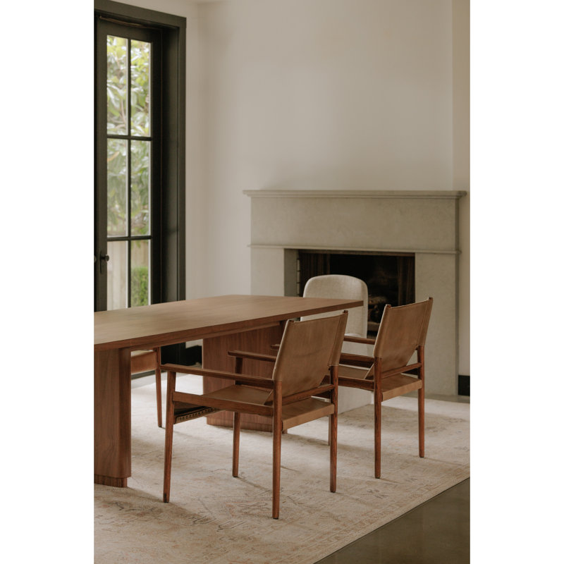 Remy Leather Arm Chair, Tan Genuine Leather