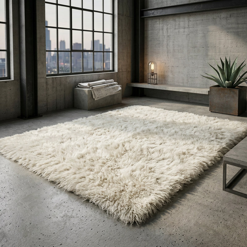 Stylish Greek Flokati Rug. wool pile. Natural wool area rug., Rectangle 9' x 12'
