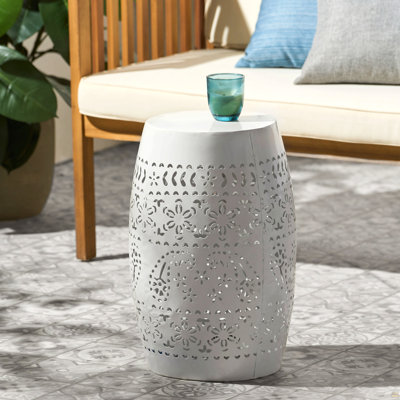 Side Table, Lace Cut Metal End Table