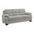 Hugh 80 Inch Sofa, Gray Polyester, Soft Foam Cushioned, Solid Wood Frame