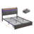 Bed Frame, Storage Headboard With Charging Station, Solid And Stable, Noise Free, No Box Spring Needed, Easy Assembly-1232959000