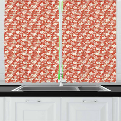 Floral Tailored Kitchen Curtain
