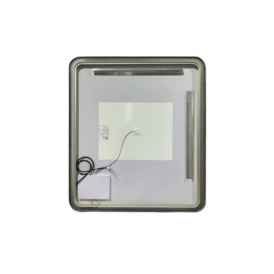 42 Round LED Front and Backlit Wall Mirror in Black