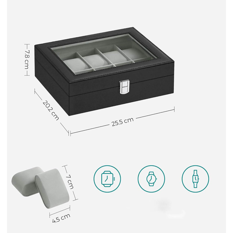 Watch Box +, Black/Greenish Grey