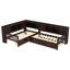 Lit plateforme en L simple avec lit gigogne, lit plateforme avec tiroirs de rangement et tablettes, pas de sommier nécessaire, gris-1708887829