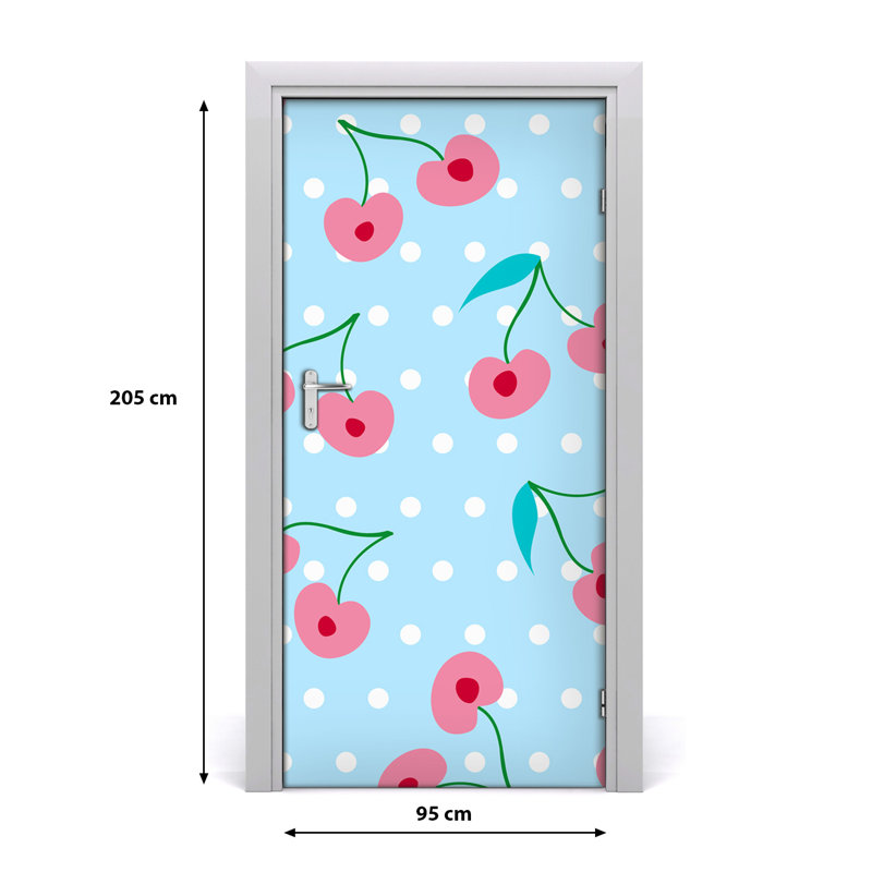 Cherries Wall Door Decal, 205cm H x 95cm W