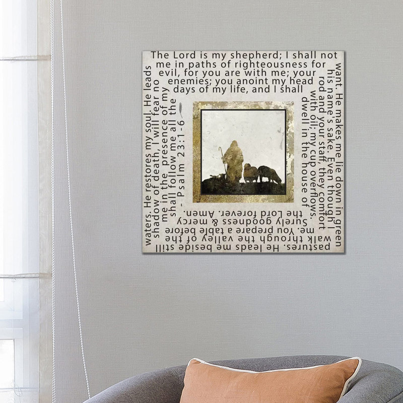 Gold Foil And Black Text Scriptures 2 by Melody Hogan - Wrapped Canvas Print, 66.04 cm H x 66.04 cm W x 1.91 cm D
