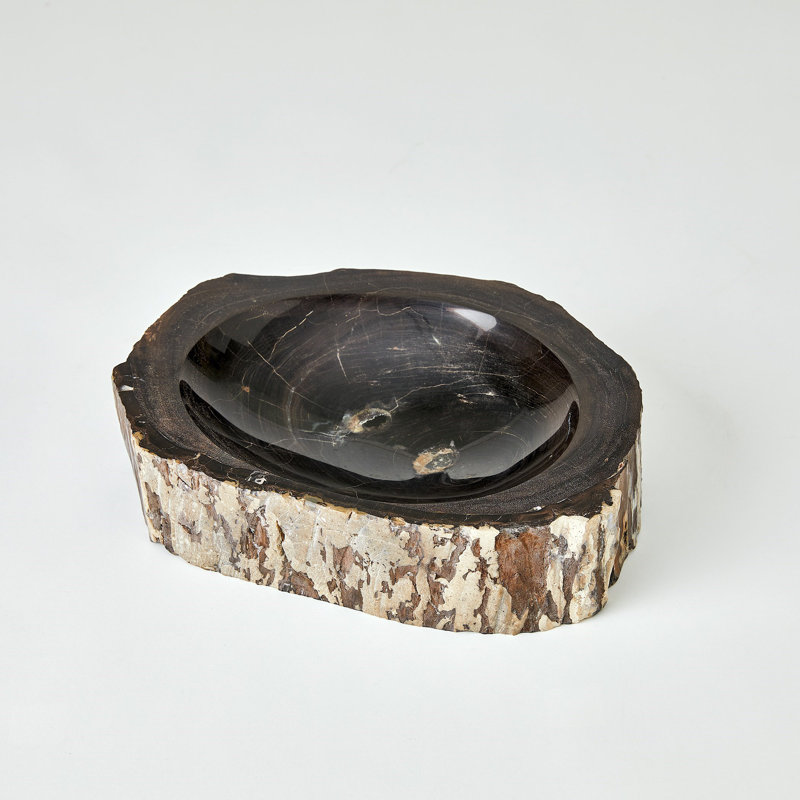 Handmade Wood Decorative Bowl, Black/Brown
