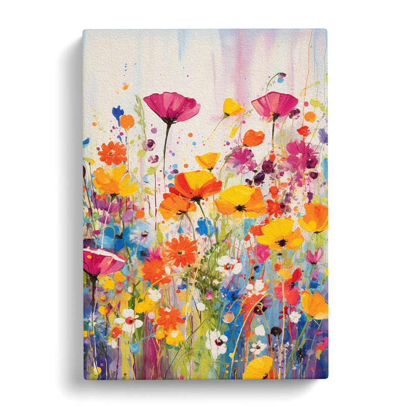 Wildflowers Action Painting - Print, 76cm H x 50cm W x 3cm D