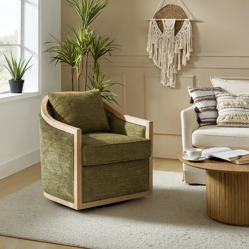 Fauteuil demi-tonneau Manja Jess Farmhouse, Polyester mousse