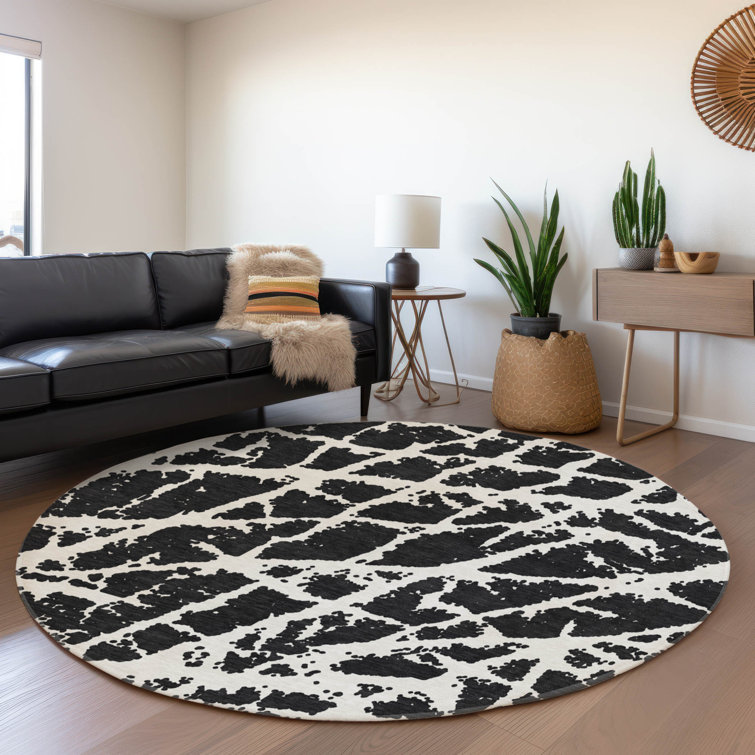 Premium Machine Washable Cerrito AMF501 Black Rug