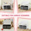 AIYAPLAY 3 in 1 Kids Storage Bench with 2 Removable Fabric Bins, White