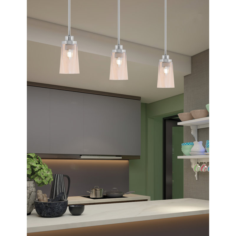 Suspension Alirra Mini, nickel brossé, verre ambré dégradé de 11,4 cm, H 8 po x l 4,5 po x P 4,5 po, Ambre / nickel brossé