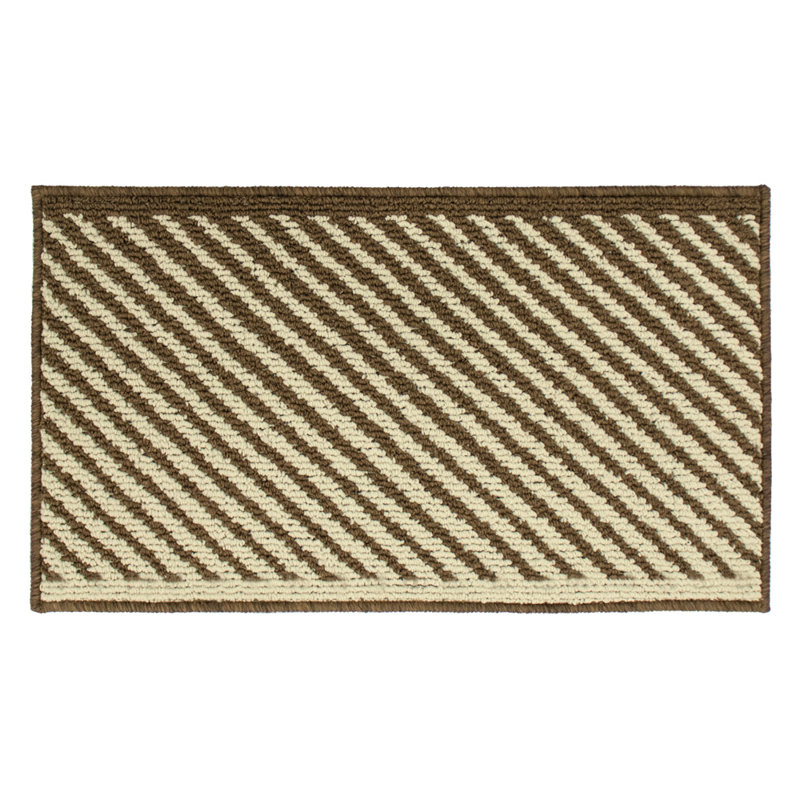 Non-Slip Striped Indoor Doormat, Rectangle W40 x L70 cm, Brown
