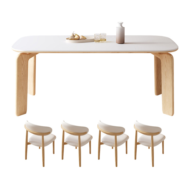 Table de salle à manger en ardoise de style crème, H 29,52 po x L 55,11 po x l 31,49 po