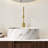 14'' Bathroom Round Ceramic Sink With Stone Pattern, No Faucet-122069968