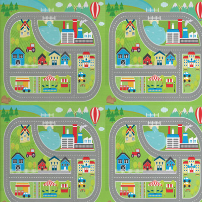 Car Race Track Fabric