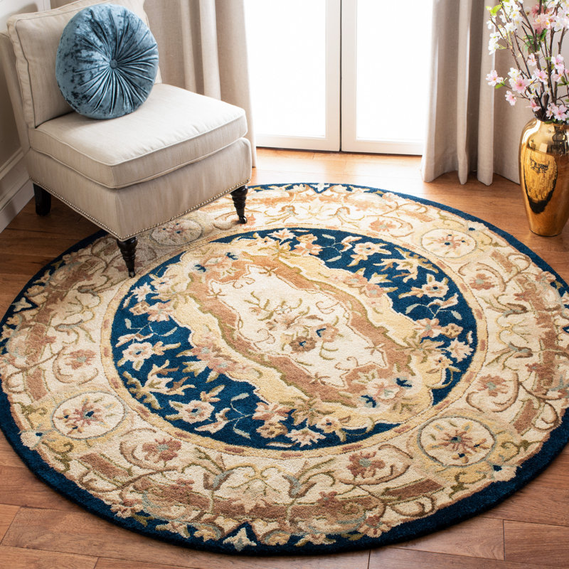 Tapis oriental en laine touffeté à la main Bedgood, Rond 6 pi