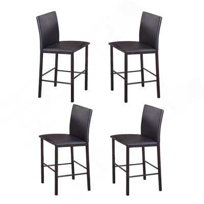 Citico Metal Counter Height Dining Chairs With Black Metal Frame, Set Of 4