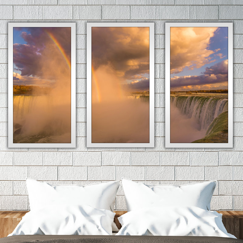 "Niagara Falls" 3 Piece Framed Photographic Print Set, 25.5" H x 40.5" W x 1" D