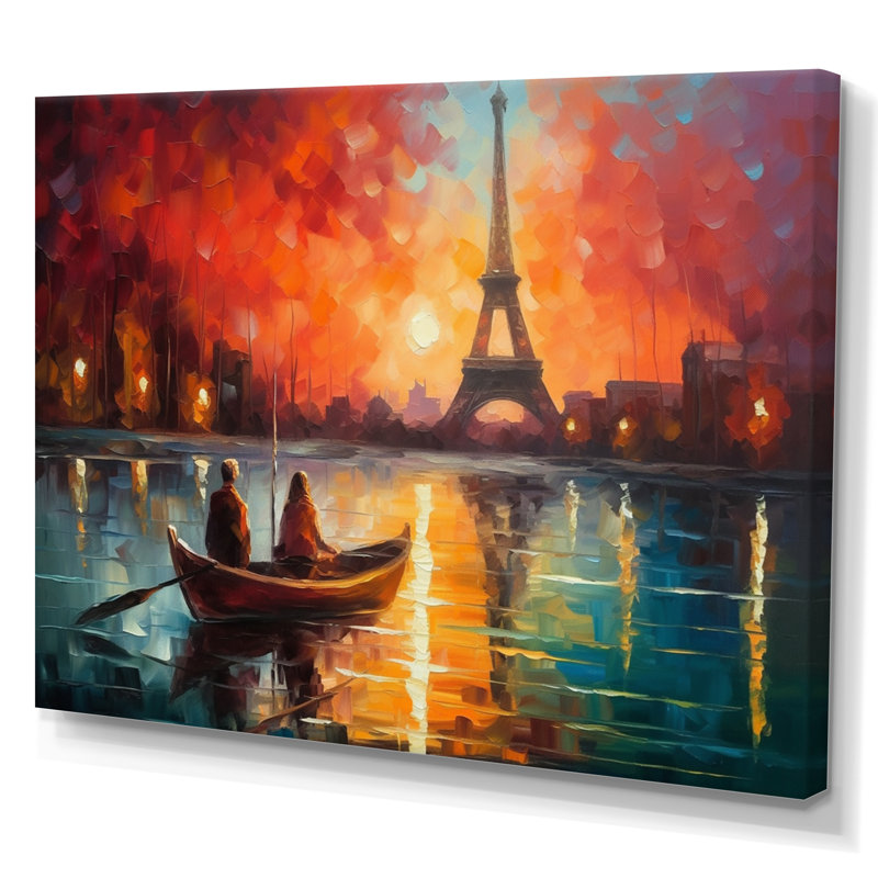 Peinture romantique sur toile I, soirée romantique, H 24 po x l 32 po x P 1 po, Toile tendue