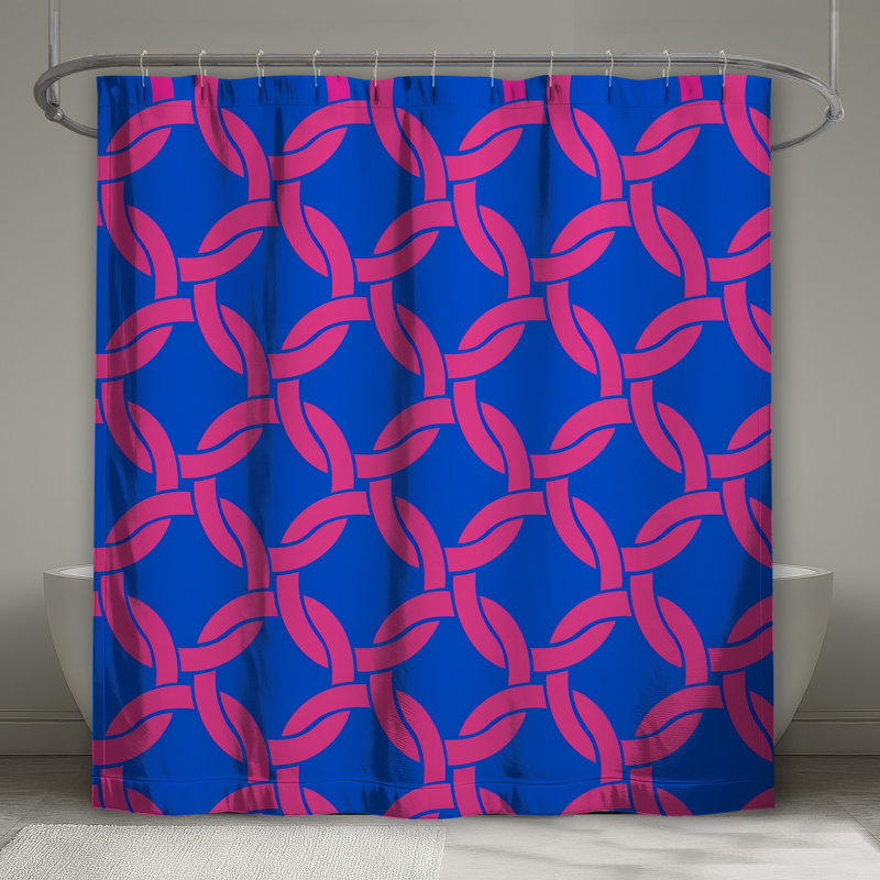 Rideaux de douche roses et roses, 70in W x 84in H