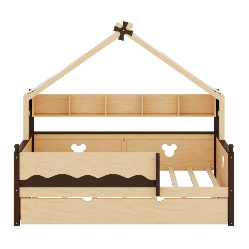 Daybed, Lit simple, Naturel + espresso