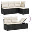  Ensemble de canapé de jardin noir et blanc crème-124966120-125401306-125401307
