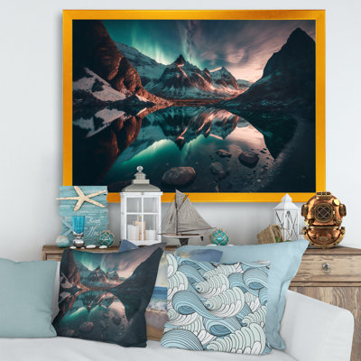" Aurora Borealis Magical Northern Lights VII " Mixed Media Print