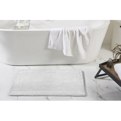 Tapis pour salle de bain réversible 100% coton touffeté de qualité supérieure Jasmyne