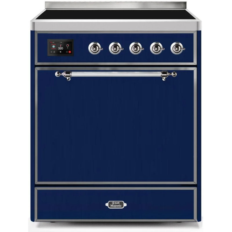 ILVE Majestic II 30 in Induction Range, Midnight Blue/Chrome