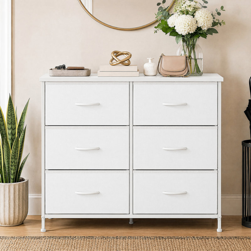 Metal 6 - Drawer Dresser, White