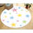Polyester Machine Washable White/Red/Yellow Starry Area Rug