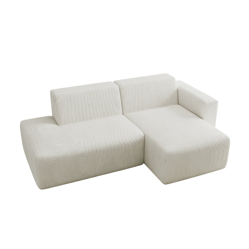 Berlare Modular Corner Sofa, Right Hand Facing, Beige Corduroy