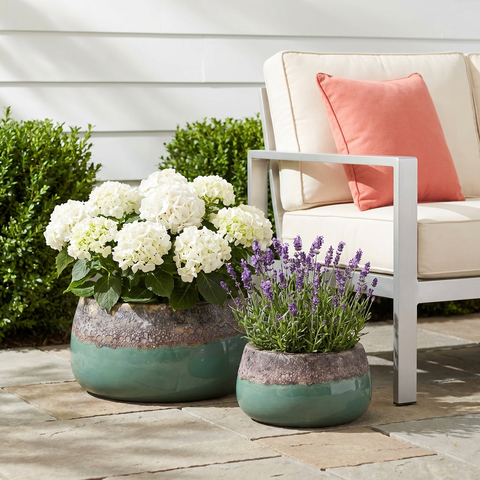 Eldon 13" Ceramic Pot Planter, 5"H x 9"W x 9"D/7"H x 13"W x 13"D