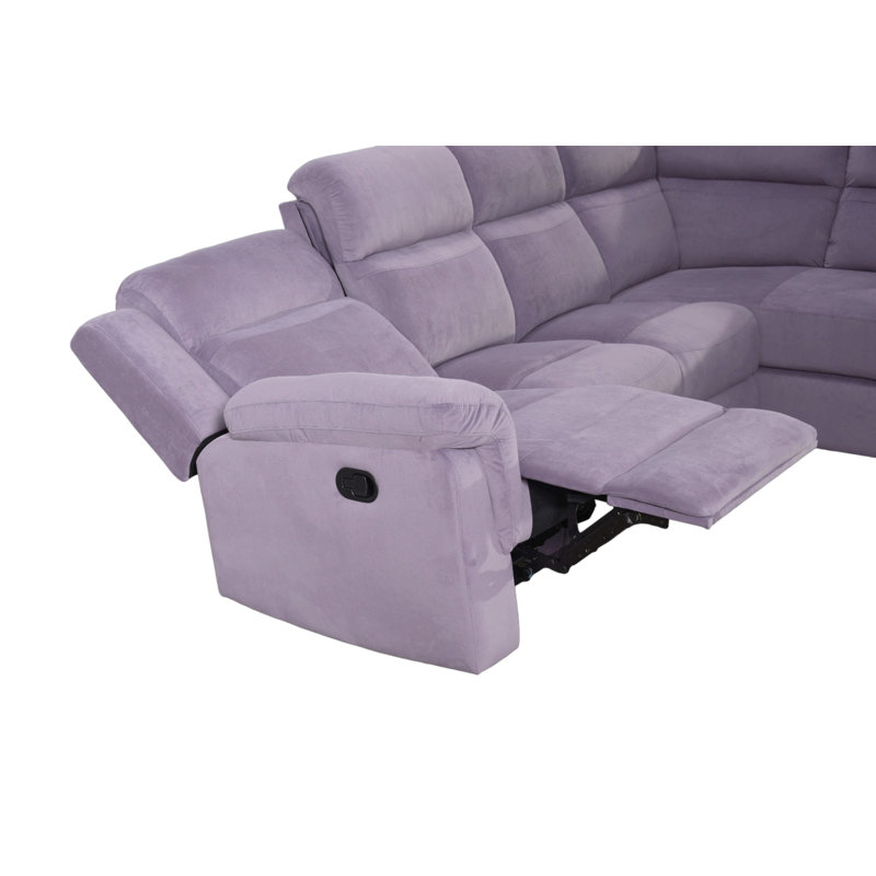 Canapé modulaire rembourré inclinable avec rangement wikieup, Velours chardon