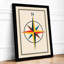 Compass Rose Geometric - Framed Print-1763924478-1763924476